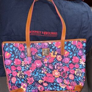 Dooney & Bourke Floral Tote Bag - Pink and Blue
